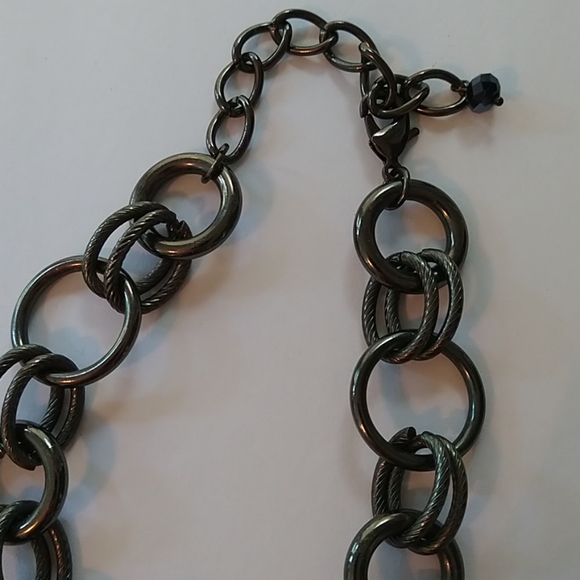 Large Beaded Chain Long Statement Necklace - Picture 7 of 9